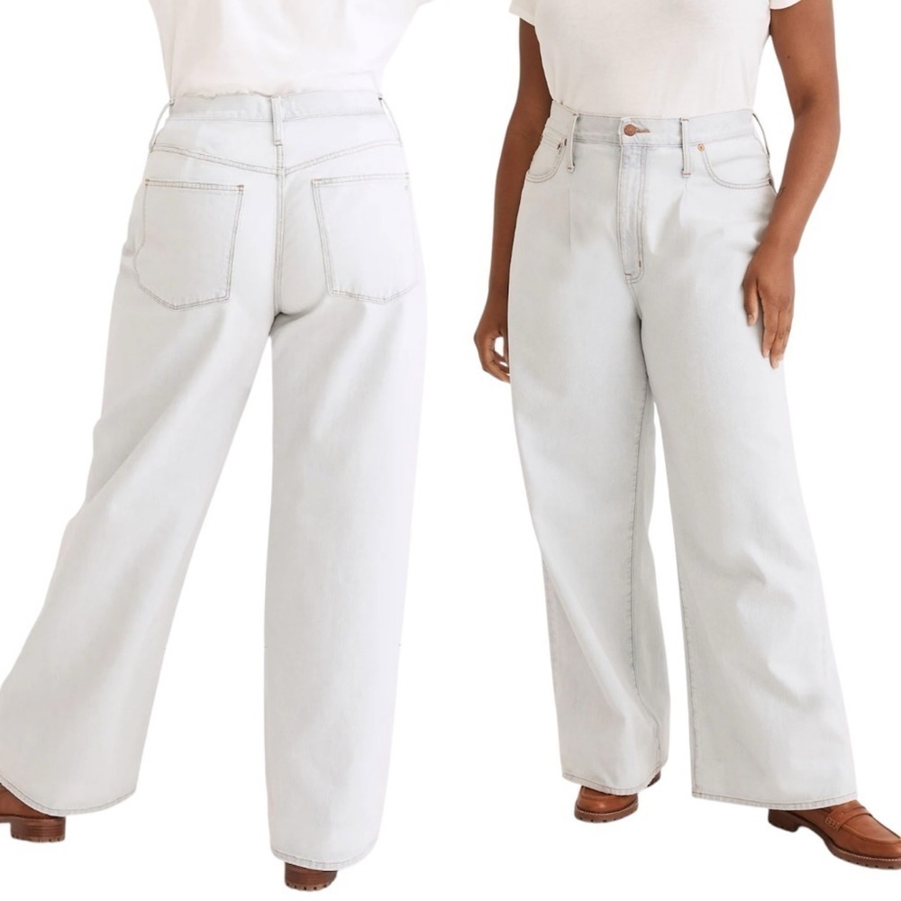 MADEWELL Superwide-Leg Jeans in‎ Olcott Wash: Pleated Edition ND612